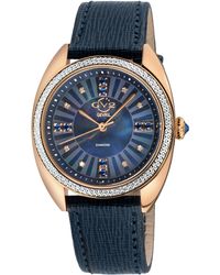 Gv2 - Palermo Diamond Swiss Quartz Mop Dial, Genuine Handmade Leather Watch - Lyst