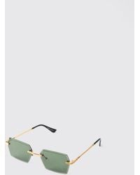 BoohooMAN - Rimless Navigator Sunglasses Metal - Lyst