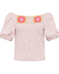 myMo - Top Met Gehaakte Inzetstukken Nolie Roze - Lyst