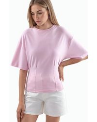 Busem - Cotton Ribbed Crew Neck Blouse - Lyst