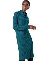 Roman - Roll Neck Knitted Jumper Dress - Lyst