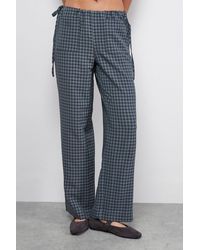 Warehouse - Check Mid Rise Tie Side Pocket Trouser - Lyst