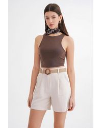 MixRay - High-Waisted Shorts With Belt Detail - Lyst