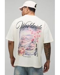 BoohooMAN - Oversized Window Landscape Print T-Shirt Cotton - Lyst
