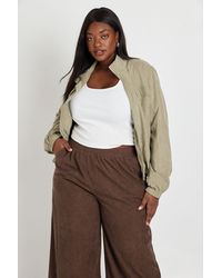 Boohoo - Plus Peached Funnel Neck Zip Up Jacket - Lyst