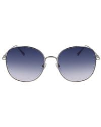 Longchamp - Gold Metal Sunglasses - Lyst