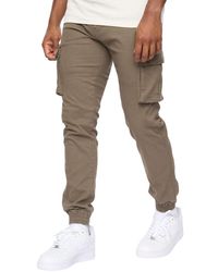 Crosshatch - Frentons Leren Patch Cargo Broek (kaki Groen) - Lyst