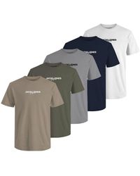 Jack & Jones - 5 Pack Short Sleeve T-Shirt - Lyst