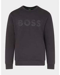 BOSS - Salbo Slim-fit Sweatshirt In Zwart - Lyst