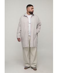 BoohooMAN - Plus Crinkle Oversized Mac - Lyst