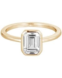 SEOL + GOLD - 18Ct Plated Cz Baguette Ring - Lyst