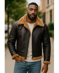 Infinity Leather - Ginger B3 Aviator Real Sheepskin Flying Jacket-Hobart - Lyst
