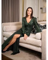 Gina Bacconi - Alison Sequn V Neck Maxi Dress - Lyst