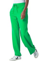 Roman - Wide Leg Elastic Waist Tie Front Trouser - Lyst