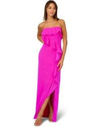 Adrianna Papell - Stretch Crepe Column Gown - Lyst