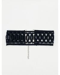 SVNX - Wide Corded Effect Circular Detail Choker Necklace - Lyst