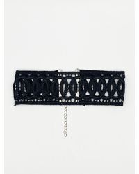 SVNX - Wide Corded Effect Circular Detail Choker Necklace - Lyst