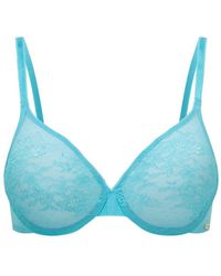 Gossard - Glossies Lace Sheer Moulded Bra Sea - Lyst