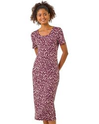 D.u.s.k - Abstract Print Stretch Midi Dress - Lyst