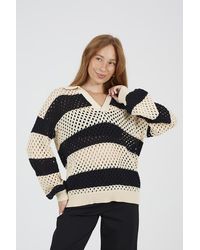 Brave Soul - Lightweight Stripe Open Knit Jumper - Lyst