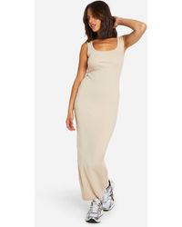 Boohoo - Basic Rib Scoop Maxi Dress - Lyst