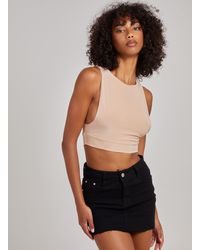 Pink Vanilla - Sleeveless Slinky Crop Top - Lyst