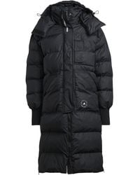 adidas - Stella Hooded Oversize Fit Ribbed Cuff Puffer Coat - Lyst