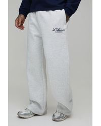BoohooMAN - Tall Wide Leg Embroidered Homme Joggers - Lyst