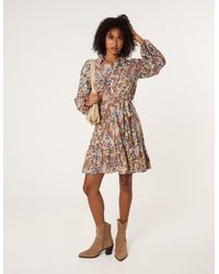 Blue Vanilla - Belted Mini Shirt Dress - Lyst