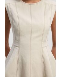 Karen Millen - Tencel Cotton Contrast Zip Up Woven Peplum Top - Lyst