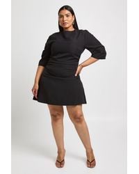 Boohoo - Plus 3/4 Balloon Sleeve Cinch Waist Mini Dress - Lyst