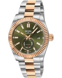 Gevril - Automatic West Village 316L Stainless Steel Case,Rose Bezel Sunray Dial, Two Toned Ss/Iprg Bracelet - Lyst