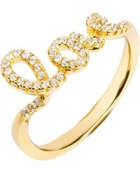 The Jewellery Stockroom - 18Ct Plated Sterling Love Cubic Zirconia Stacking Ring - Lyst