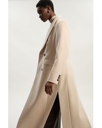 Karen Millen - Petite Stripe Wool Double Breasted Tailored Maxi Coat - Lyst
