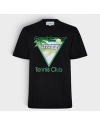 CASABLANCA - Tennis Club Icon Printed T-Shirt Cotton - Lyst