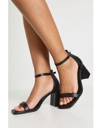 Boohoo - Wide Fit Mid Block 2 Part Heels - Lyst
