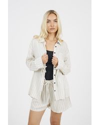 Brave Soul - Striped Long Sleeve Shirt With Open Back - Lyst