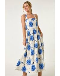 Roman - Petite Floral Stretch Midi Dress - Lyst
