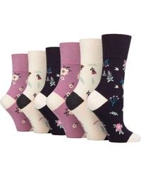 Gentle Grip - 6 Pack Ladies Non Elastic Loose Top Bamboo Socks - Lyst
