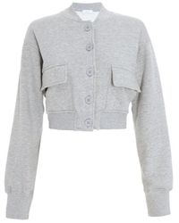 Quiz - Grey Bomber Jacket Cotton - Lyst