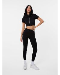 Pink Vanilla - Double Zip Short Sleeve Rib Top - Lyst