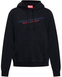 DIESEL - Industry Denim Division Design Hoodie Cotton - Lyst