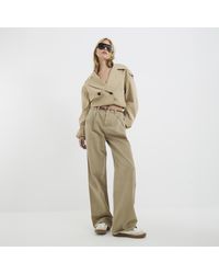 River Island - Wide Leg Jeans Denim Tailored Baggy - Lyst