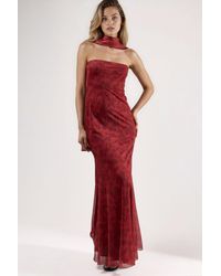 Hiccup - Strapless Flowering Bodycon Maxi Dress - Lyst