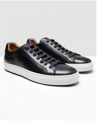 BOSS - Mirage Tennis Burnished Leather Trainers - Lyst