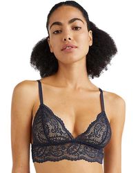 Tommy Hilfiger - Uw0Uw03807 Th Ultra Soft Lace Triangle Bralette - Lyst