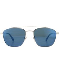 Police - Square Shiny Palladium Smoke Mirror Sunglasses - Lyst