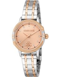 Roberto Cavalli - Stainless Steel Two Tone & Rose Color Watch - Lyst