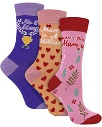 Sock Snob - 3 Pack Ladies Mum Novelty Socks Fun Patterned - Lyst