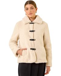 Roman - Textured Borg Collared Jacket - Lyst